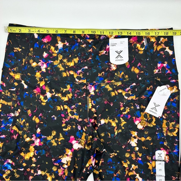 Xersion Women's Plus Size Pixel Floral High Rise 7/8 Ankle Leggings 2X 3X - Picture 8 of 10